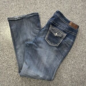 Ariya Jeans Womens 18 38x32 Mid Rise Bootcut Thick Stitch Flap Pockets Western